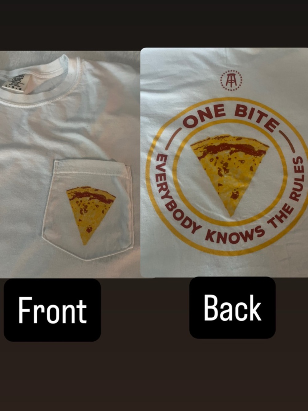 Barstool sports Dave Portnoy t-shirt size Lg “one bite everyone knows the rules”